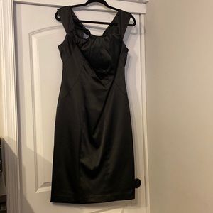 Fitted, off-shoulder formal black dress